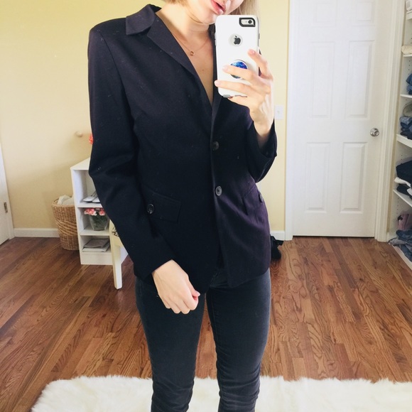 🔥 Anne Klein Deep Dark Purple  Career Blazer - Picture 4 of 7